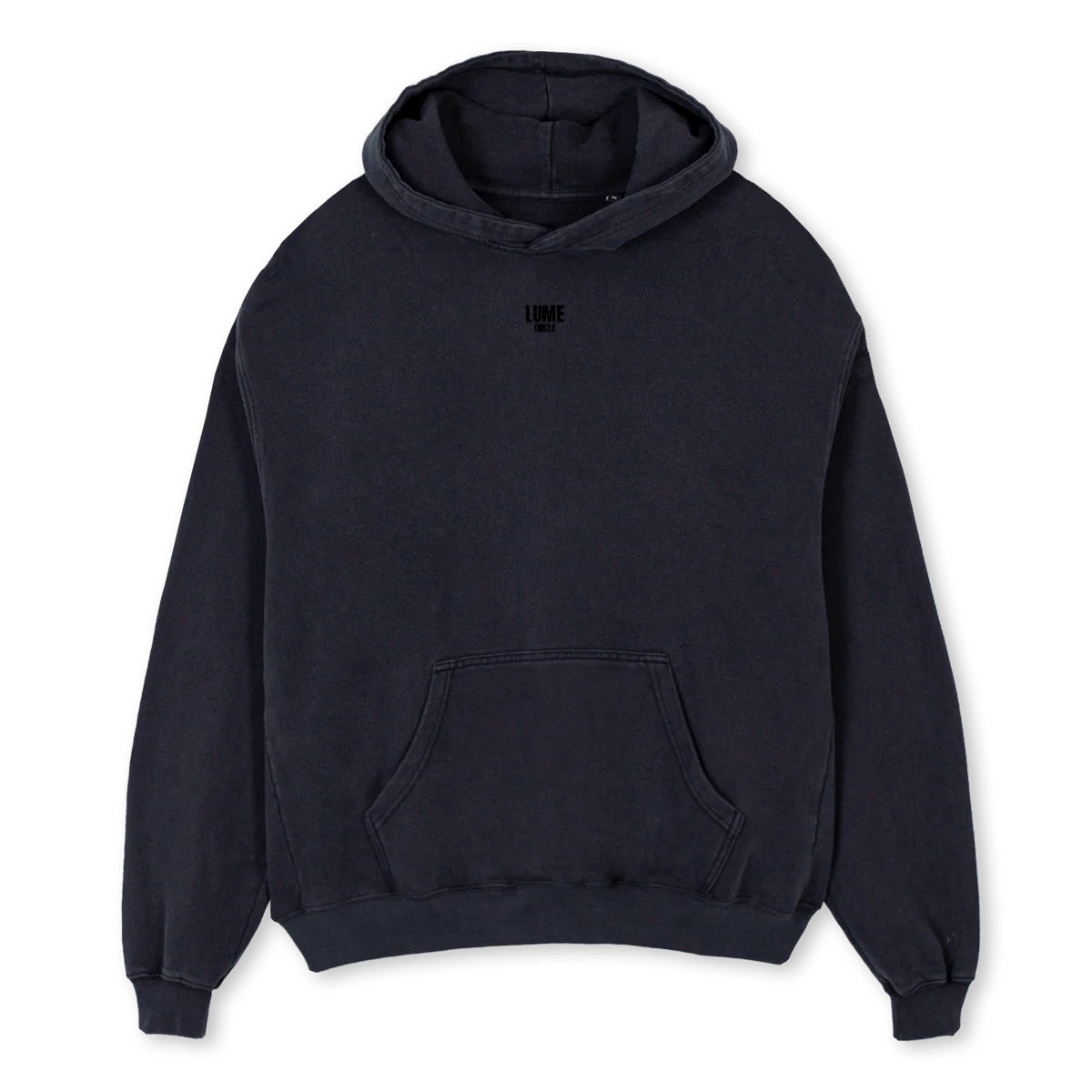 HOODIELUME Vintage Black Oversized Hoodie.