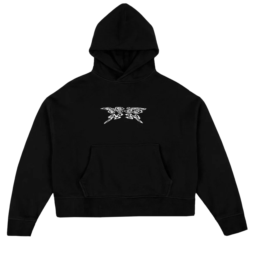 HOODIENBNNTWENTYSIX Black Oversized Boxy Hoodie.