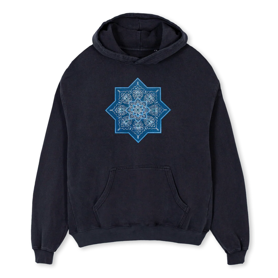 HOODIEOVERFLOWER Vintage Black Oversized Hoodie.