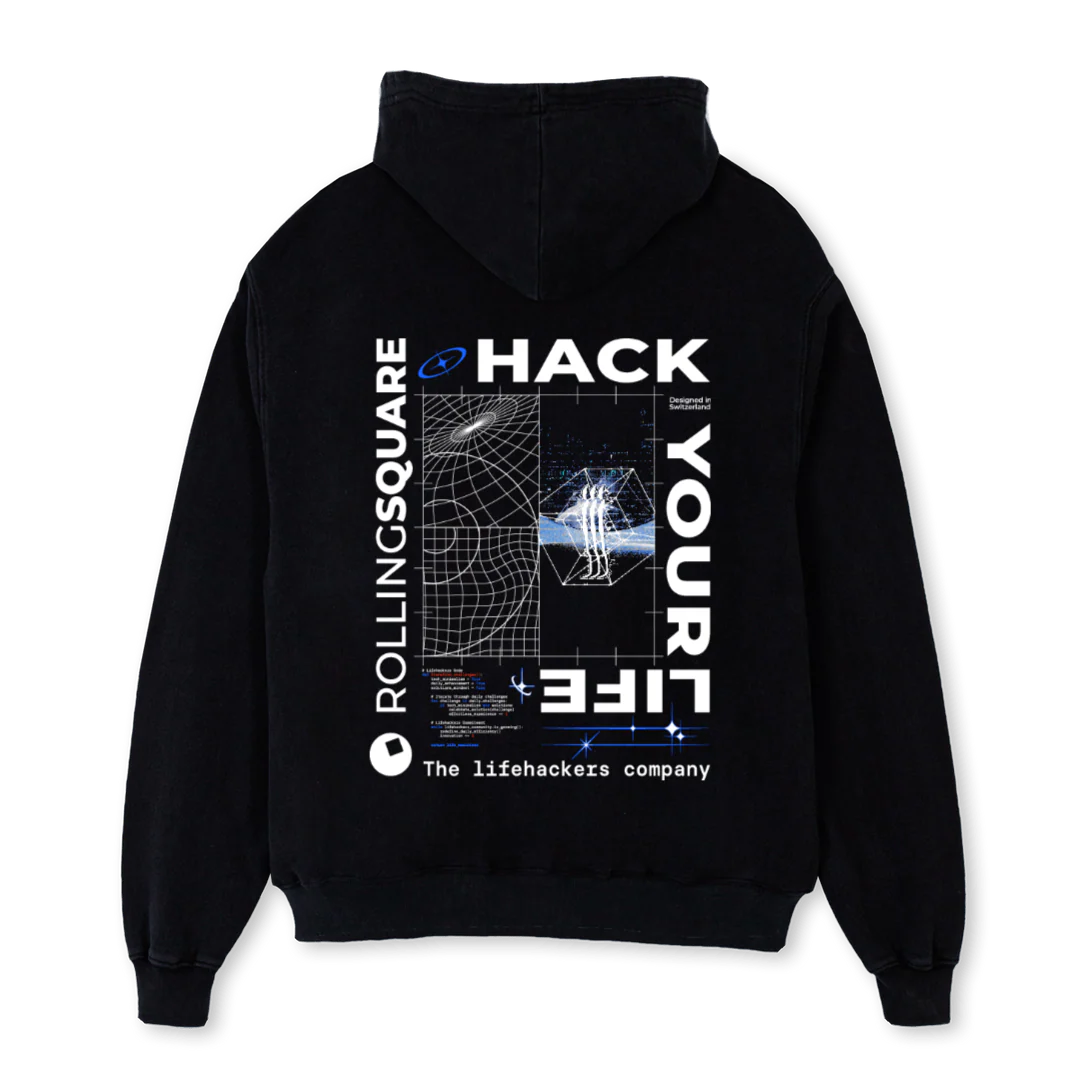 HOODIEWHITE Black Oversized Hoodie. - Image 2