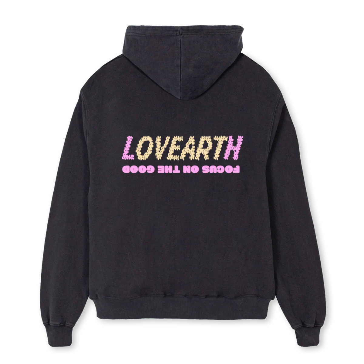 HOODIEZIPFOTH Vintage Black Oversized Zipped Hoodie.