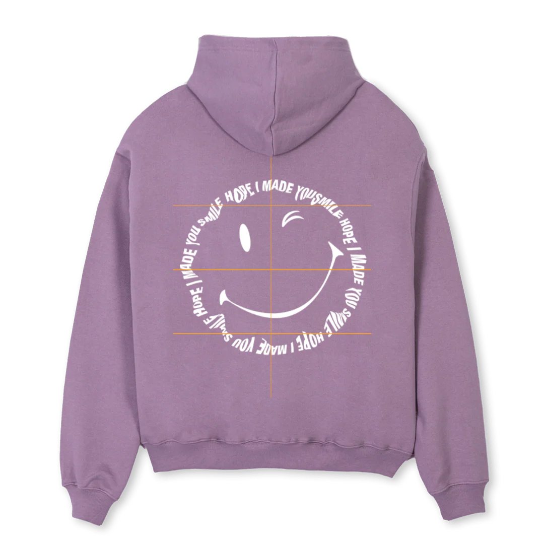 HOPE I MADE YOU SMIL Purple Oversized Hoodie. - Image 2