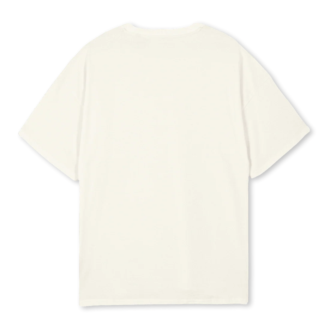 HSSCRIPTFRNTVBLACK Cream Oversized Tee. - Image 2