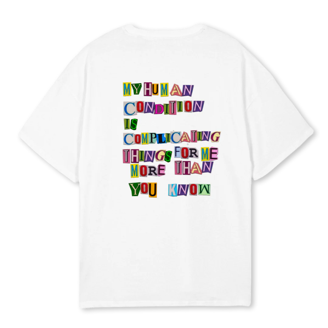 HUMAN  White Oversized Tee. - Image 2