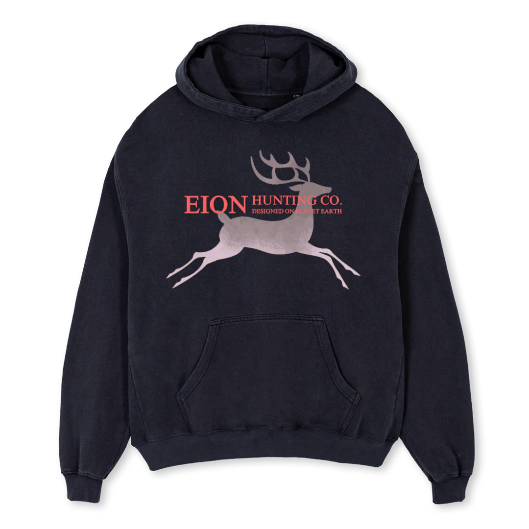 HUNTING Vintage Black Oversized Hoodie.