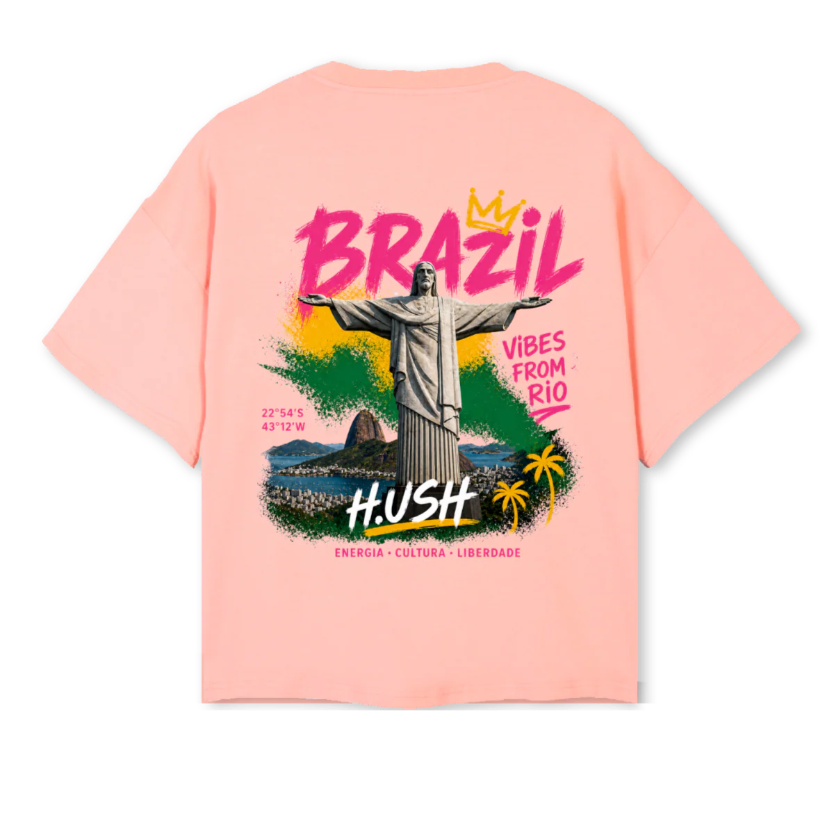 HUSH BRASIL Pink Clay Oversized Boxy Tee. - Image 2