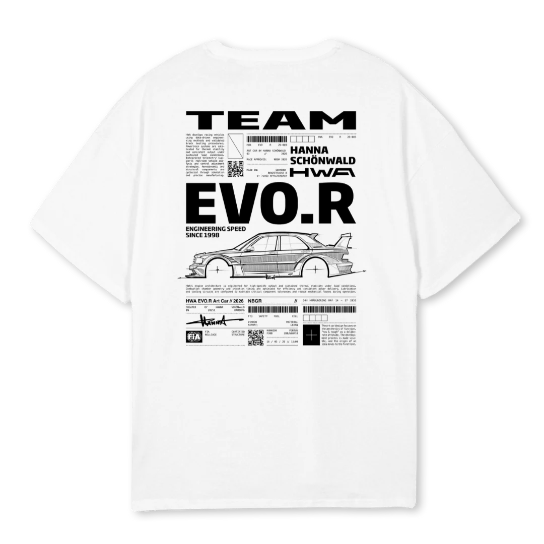 HWA TEAM White Oversized Tee. - Image 2