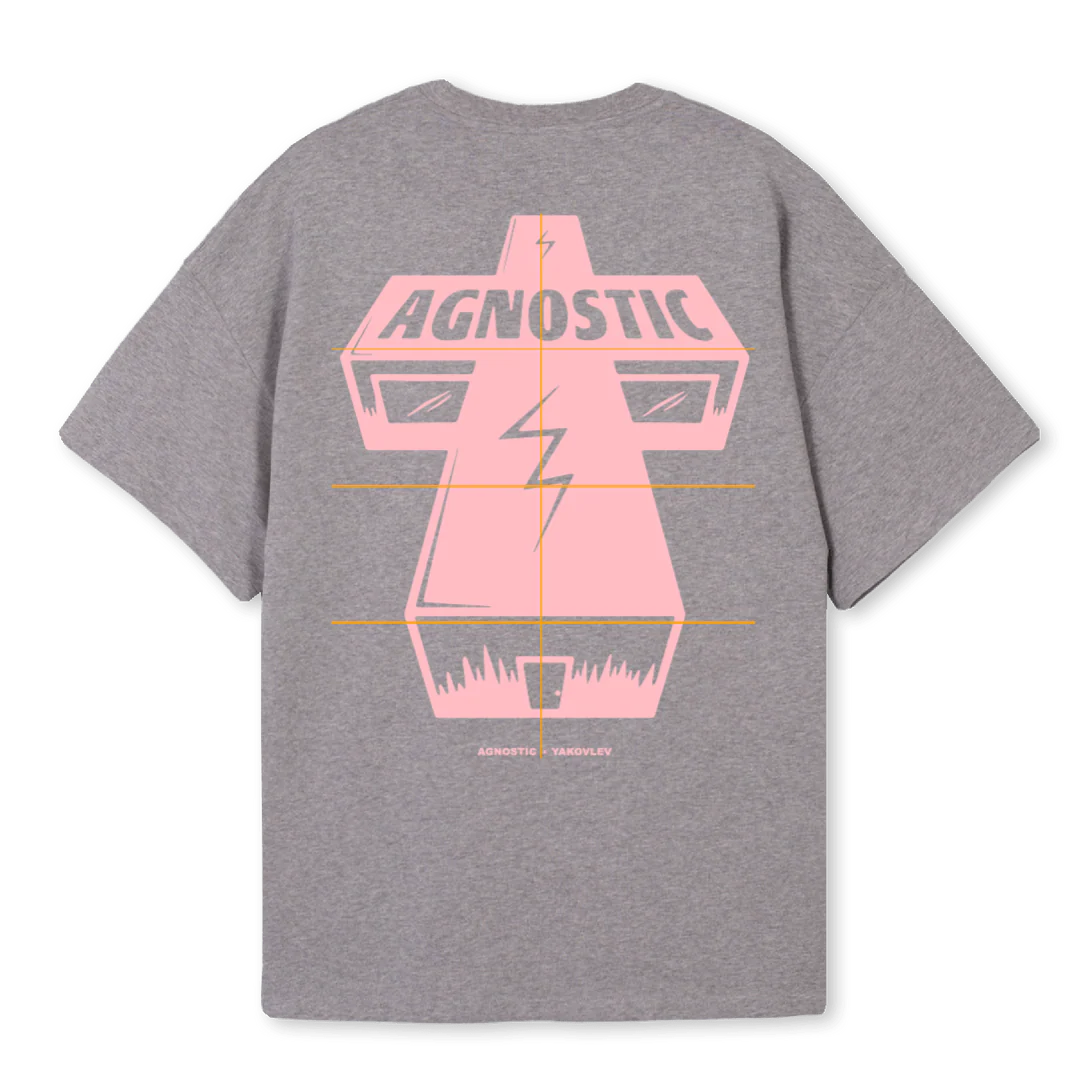 HWAGN Grey Marl Oversized Tee. - Image 2