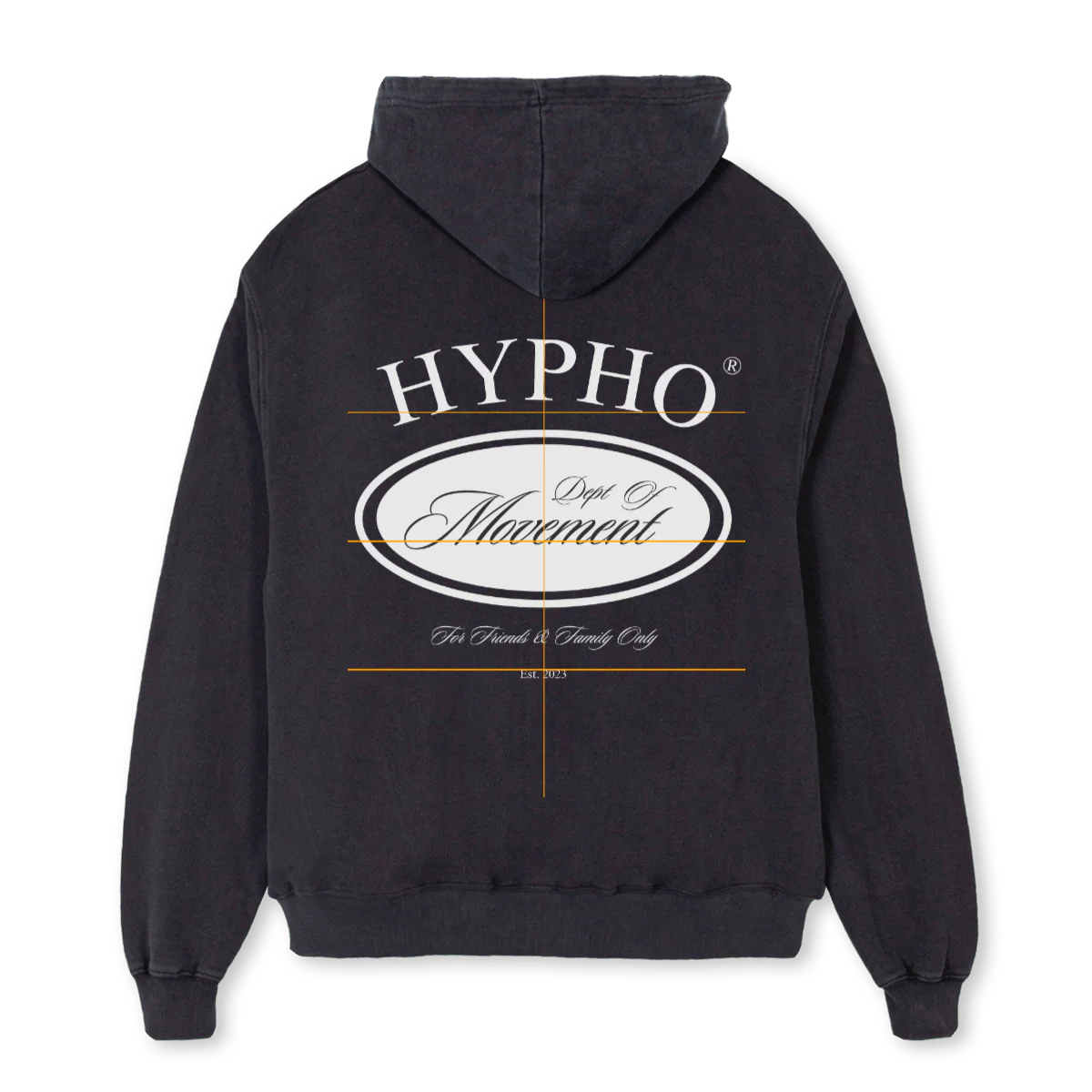 HYPHO Vintage Black Oversized Zipped Hoodie. - Image 2
