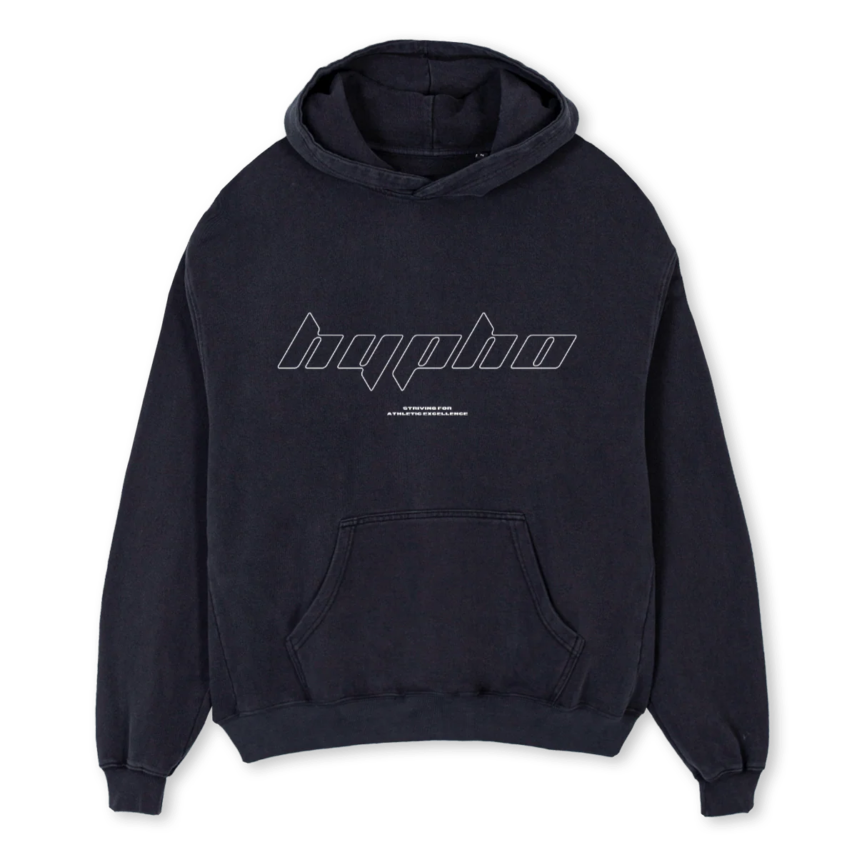 HYPHODROPTWO Vintage Black Oversized Hoodie.