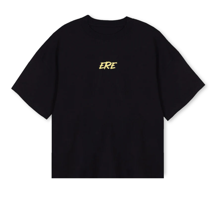 IISAMPLEFIVE Black Oversized Boxy Tee.