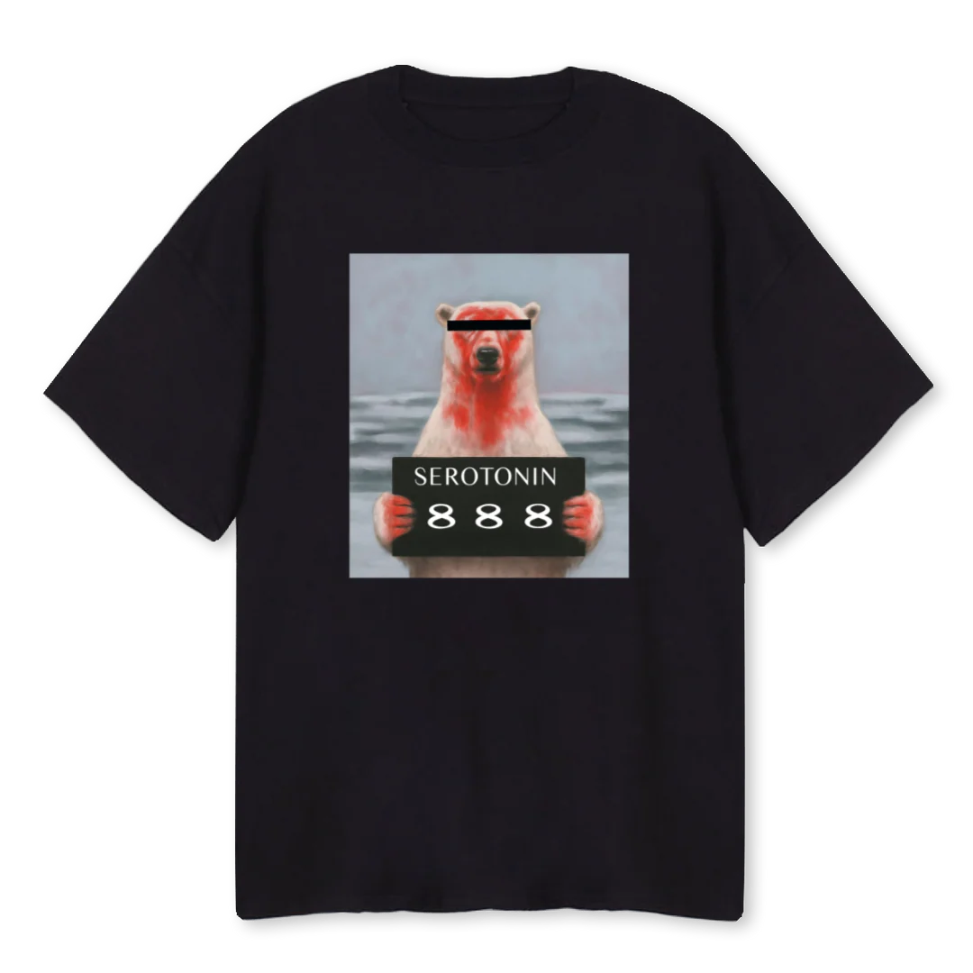 IJSBEERPRINTTEE Black Oversized Tee.