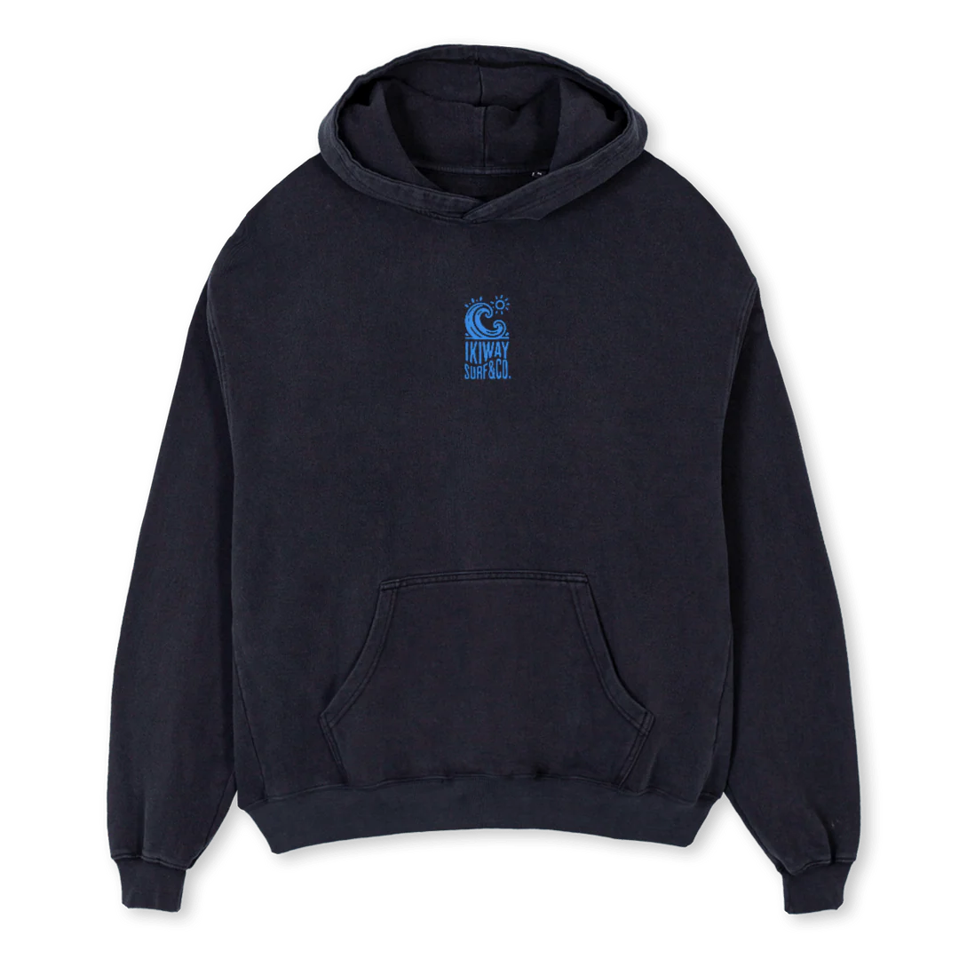 IKIWAY VINBK OVER Vintage Black Oversized Hoodie.