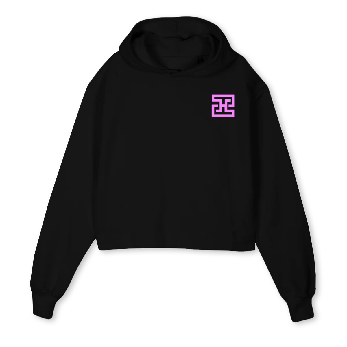 ILOVEYOU Black Cropped Hoodie.