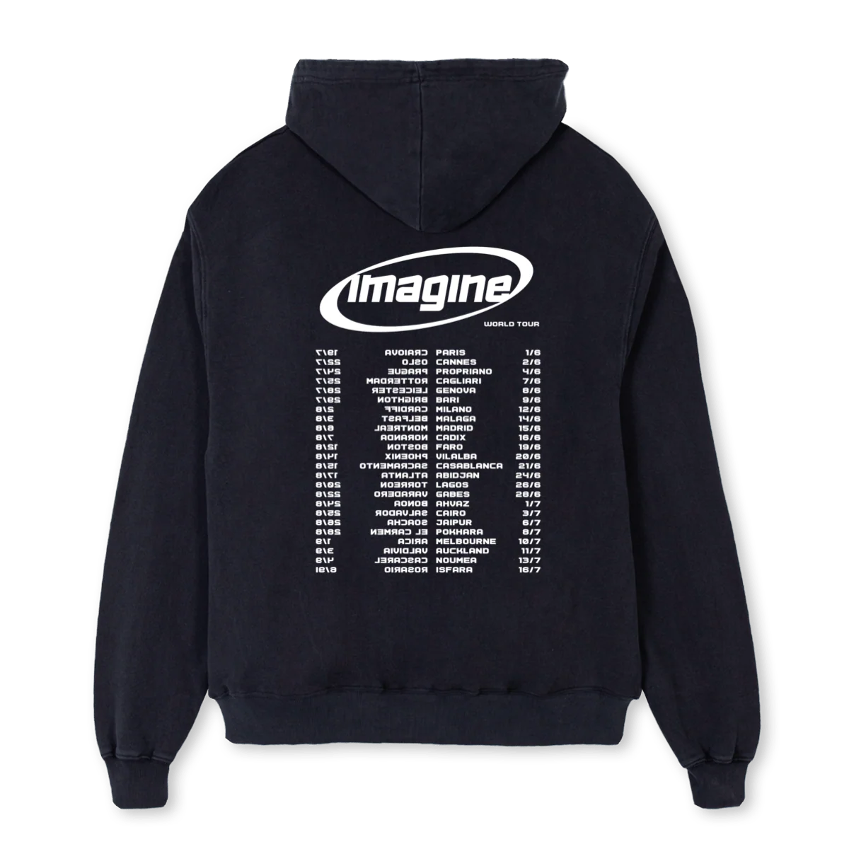 IMAGINETOURDEUX Vintage Black Oversized Hoodie. - Image 2