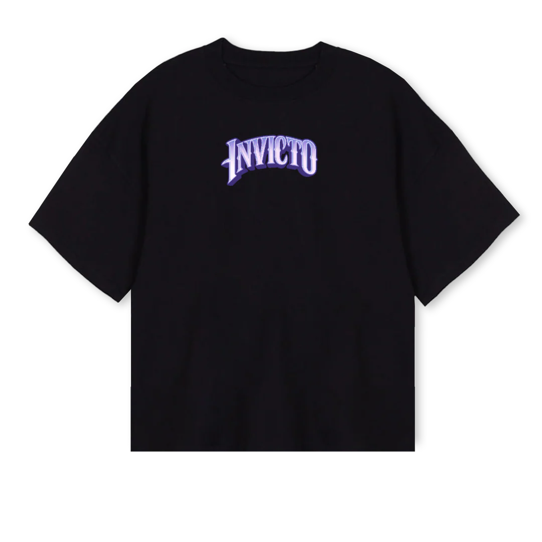 INVICTOS Black Oversized Boxy Tee.