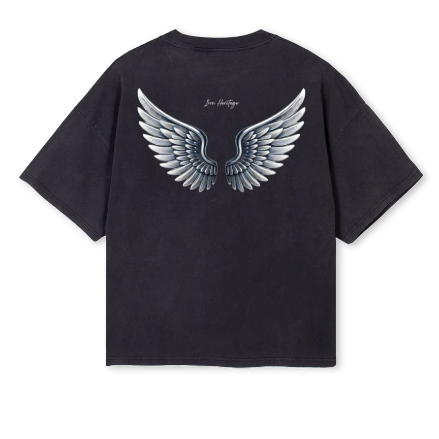 IRONWINGSSHIRT Vintage Black Oversized Boxy Tee. - Image 2