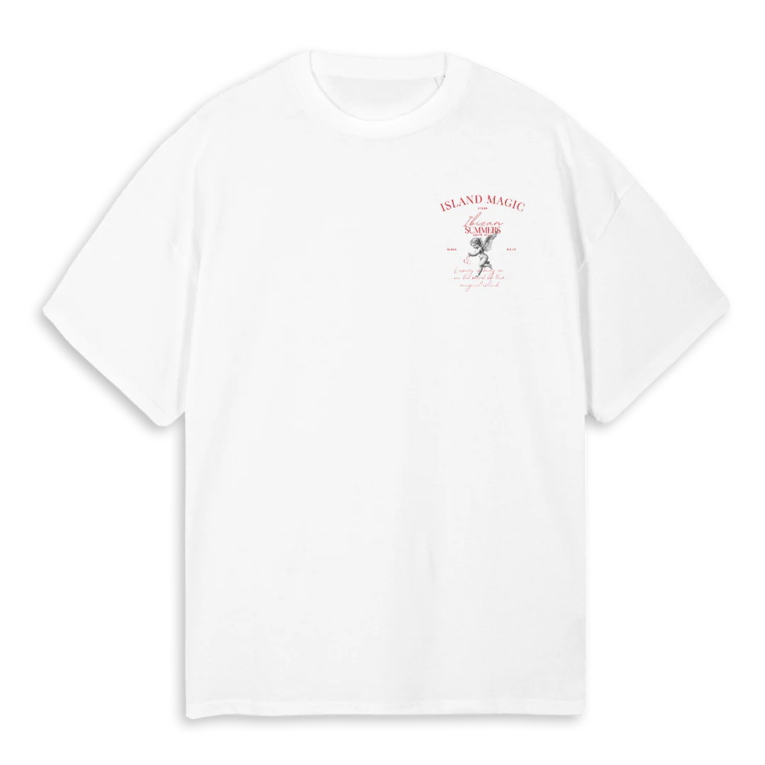 ISLANDMAGICT White Oversized Tee.