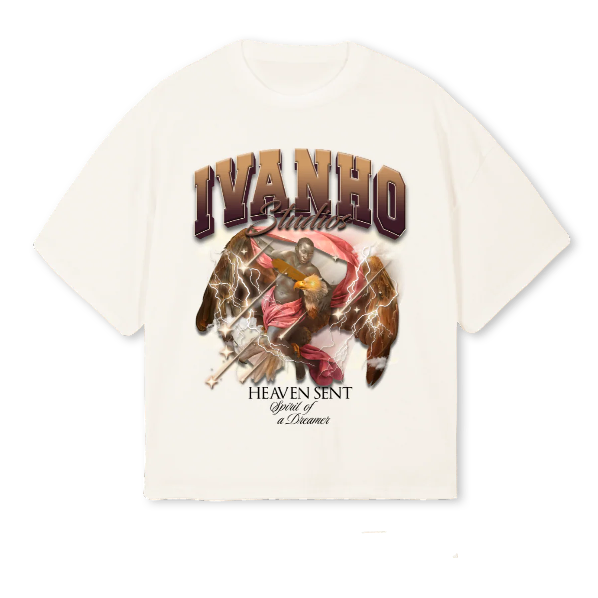 IVANHO HEAVEN SENT_1  Vintage White Oversized Boxy Tee.