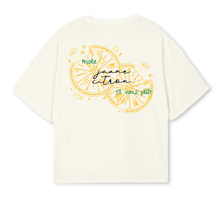 JAUNE CITRON  Cream Oversized Boxy Tee. - Image 2