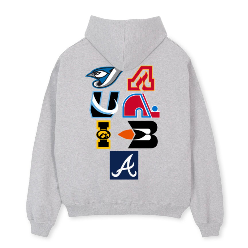 JAUNIBA USA Light Grey Marl Oversized Hoodie. - Image 2