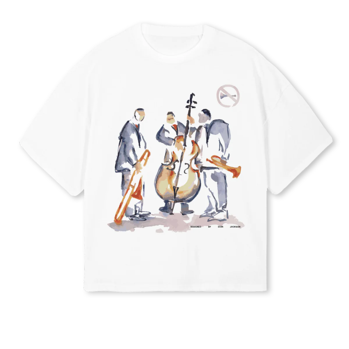 JAZZ White Oversized Boxy Tee.