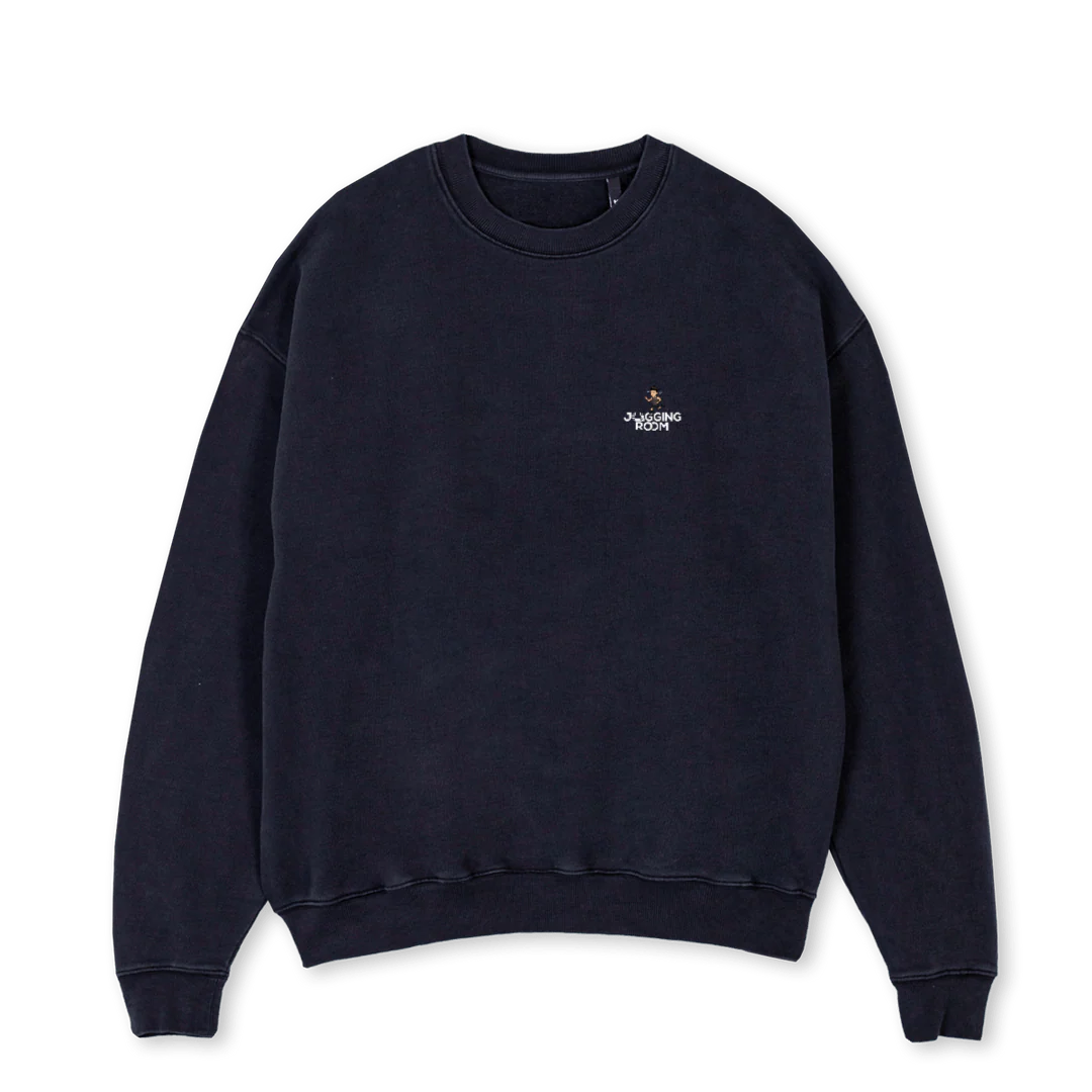 JRRUNCREWBLK Vintage Black Oversized Crewneck Sweater.