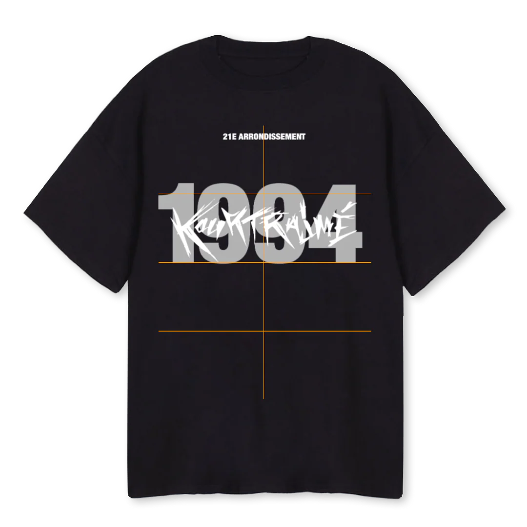 K T Black Oversized Tee.