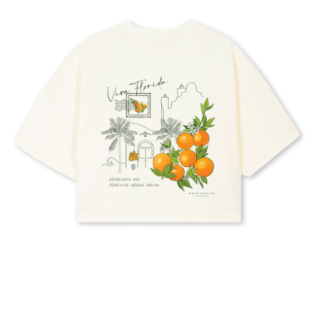 KCD VFCROP Cream Cropped Oversized Tee. - Image 2