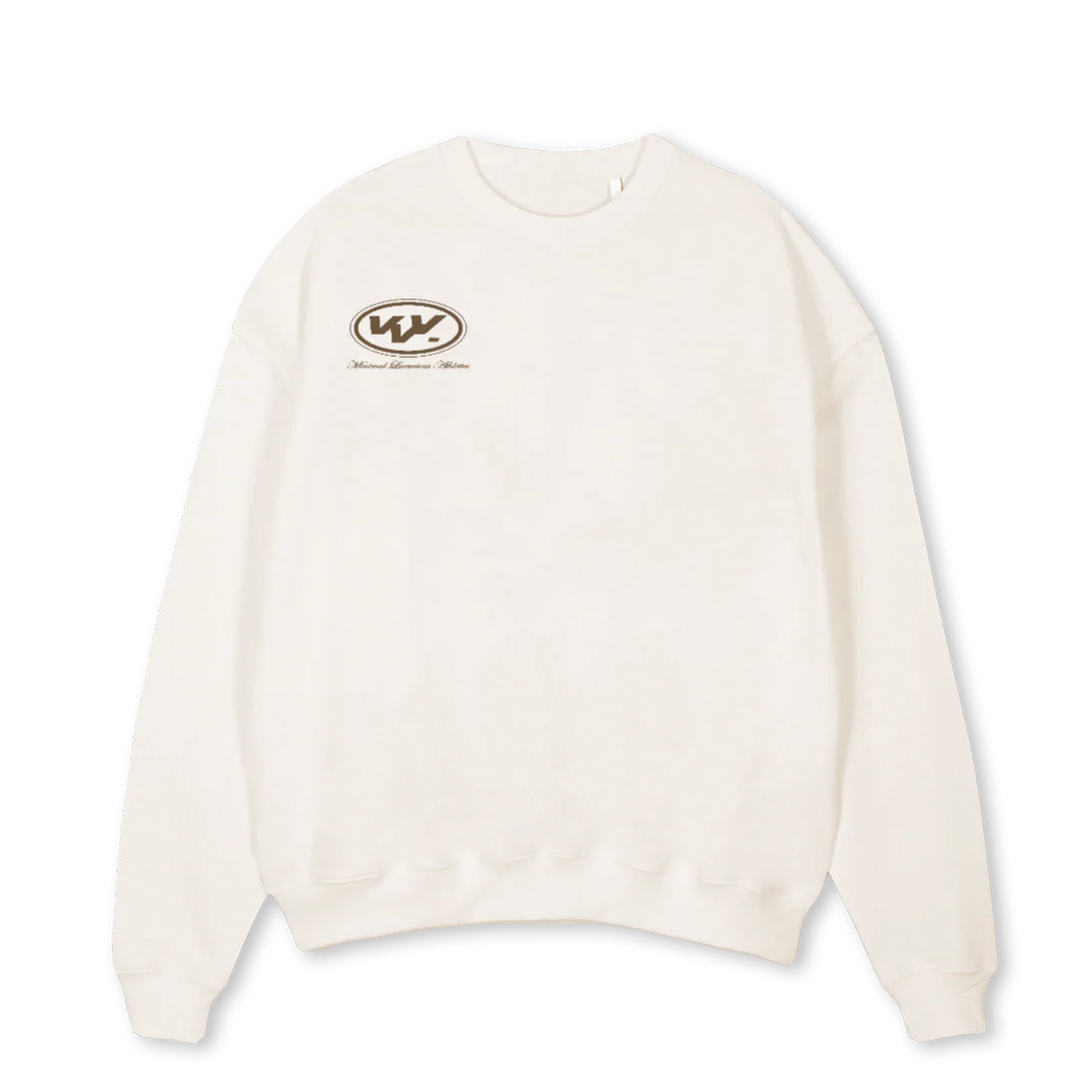 KGVWCREW Vintage White Oversized Crewneck Sweater.