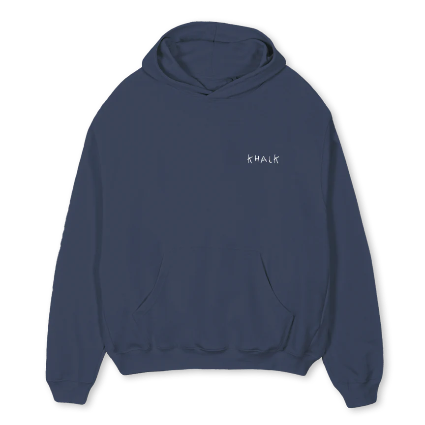 KHALKSTITCHINGFUTURE Navy Blue Oversized Hoodie.