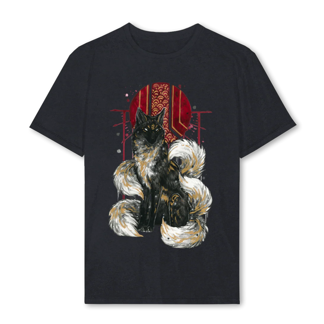 KITSUNETEE Vintage Black Regular Tee.