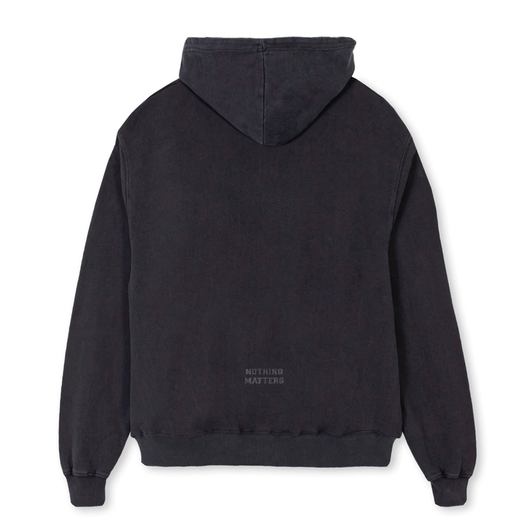 KWSYEA Vintage Black Oversized Zipped Hoodie. - Image 2