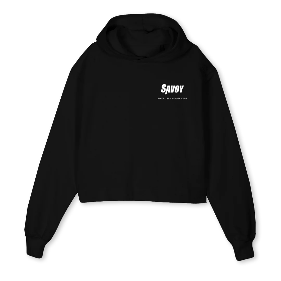 LADIES Black Cropped Hoodie.