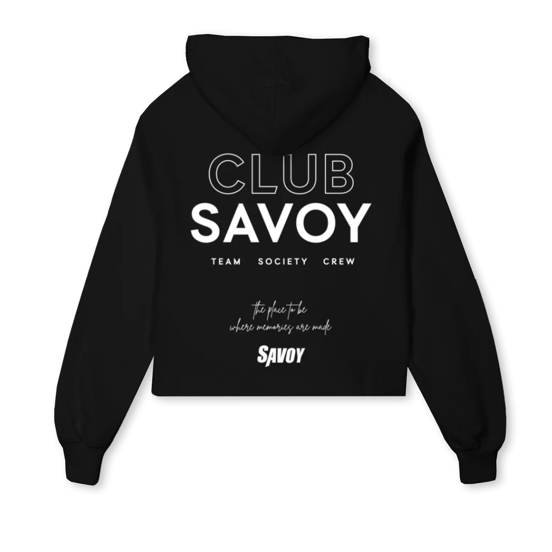 LADIES Black Cropped Hoodie. - Image 2