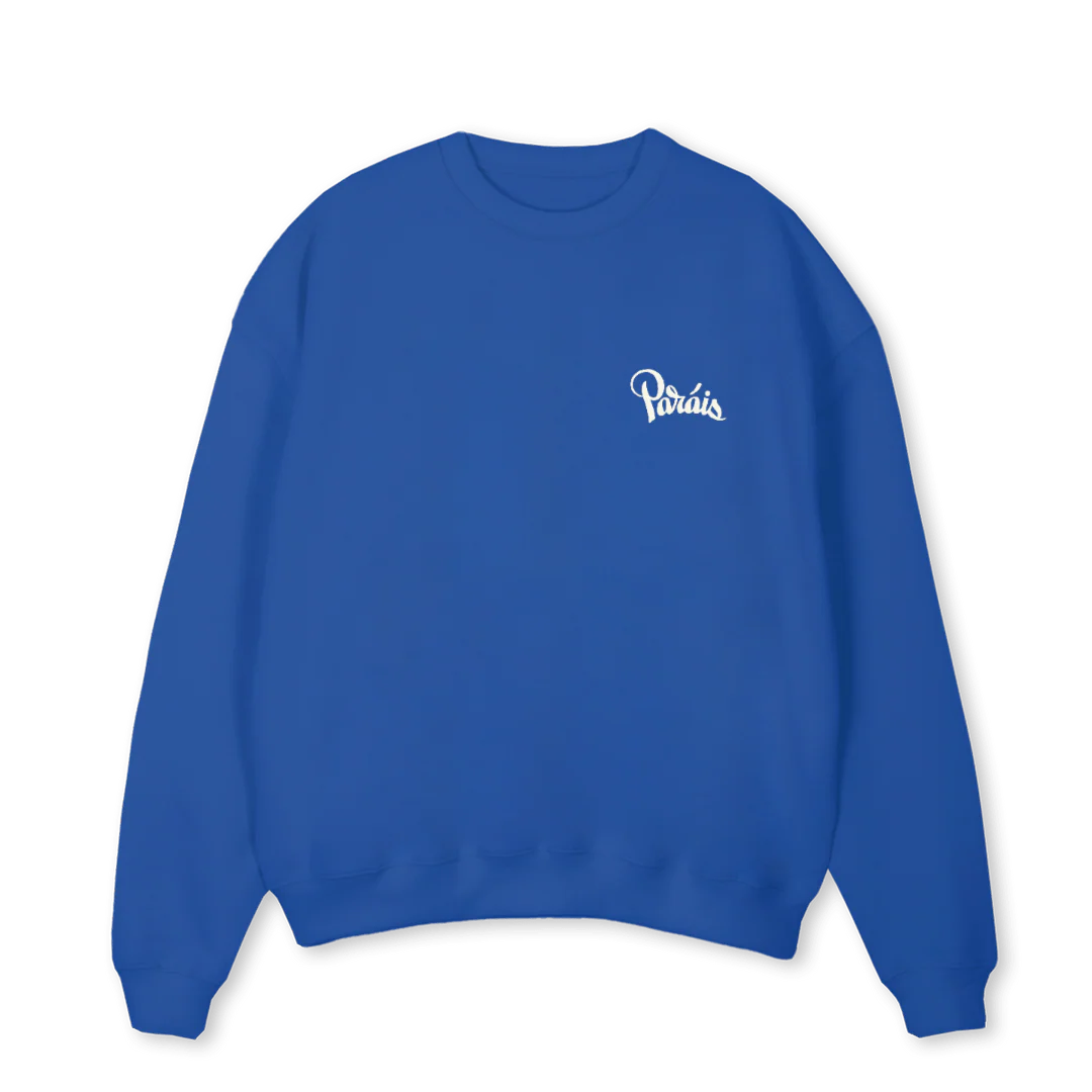 LASTSWEAT Cobalt Blue Oversized Crewneck Sweater.