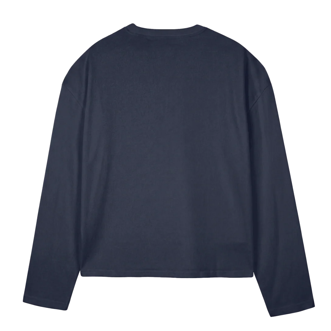LDTSTUDIOSBLUELS_N Navy Blue Oversized Boxy LS Tee. - Image 2