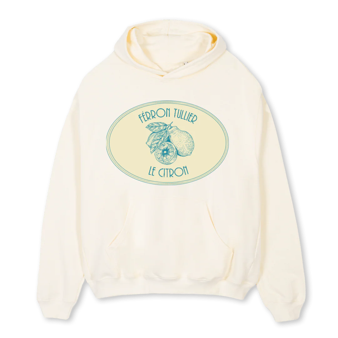 LE CITRON YELLOW HD Cream Oversized Hoodie.