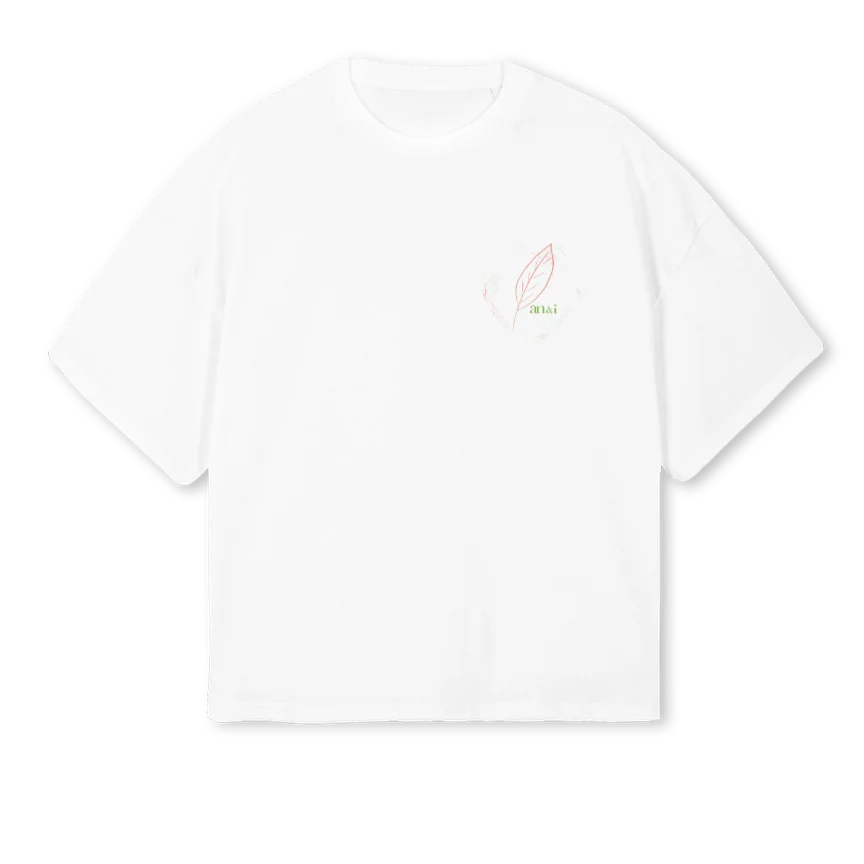 LEAF White Oversized Boxy Tee.