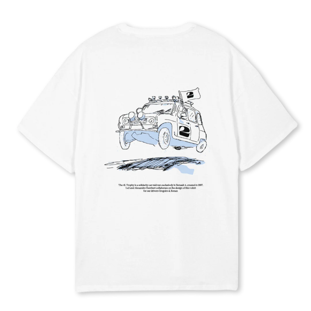 LEDEUXTROPHY White Oversized Tee. - Image 2