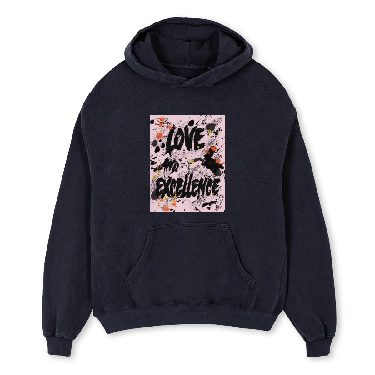 LEHOODVINBLKOV Vintage Black Oversized Hoodie.