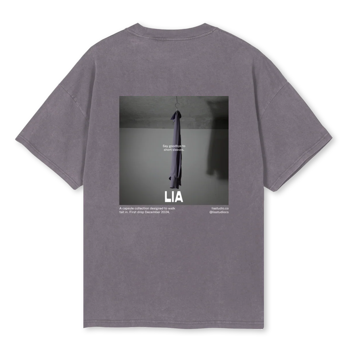 LIAOTEESHORTSLEEVES Pigment Grey Oversized Tee. - Image 2