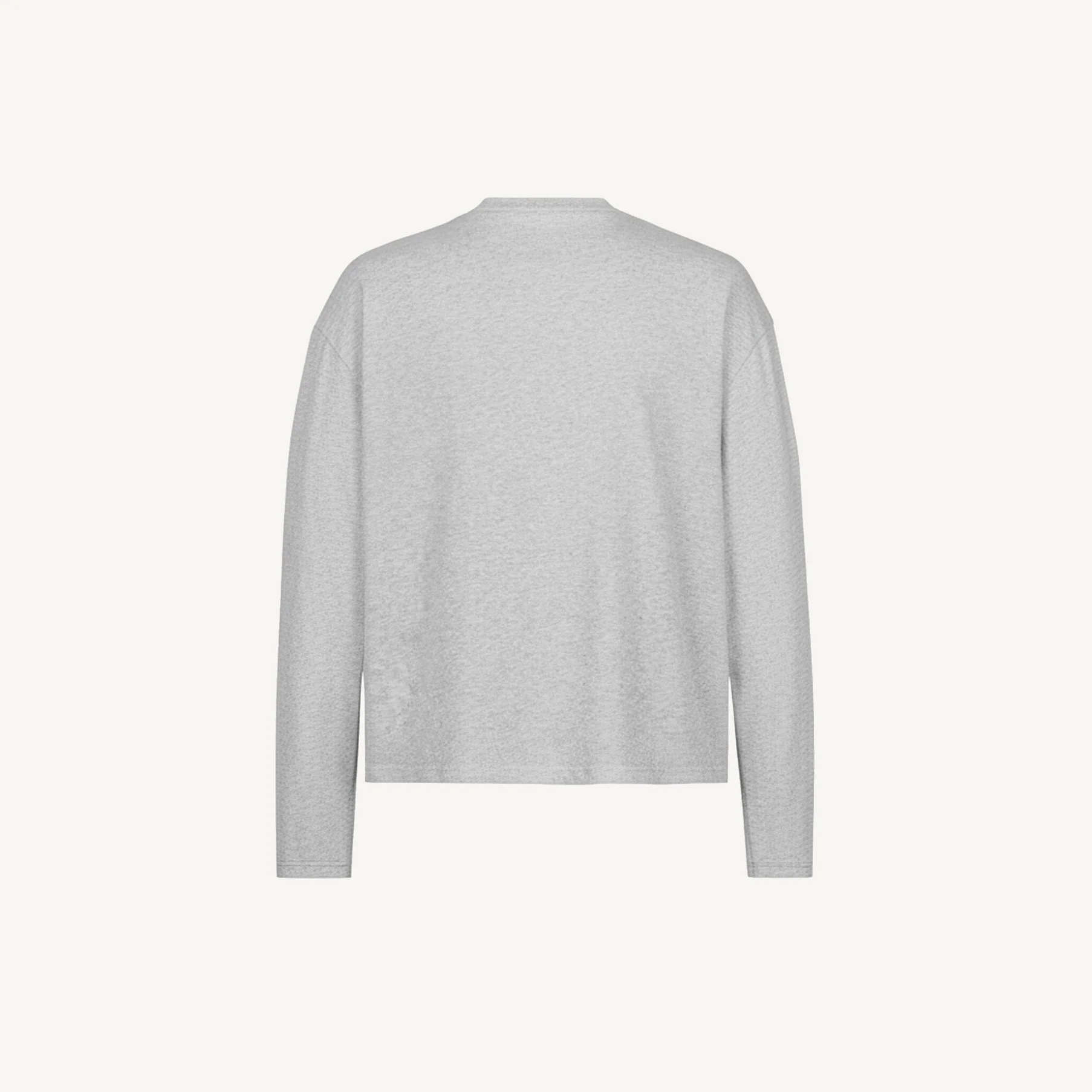 Light Grey Marl Oversized Boxy LS Tee. - Image 3