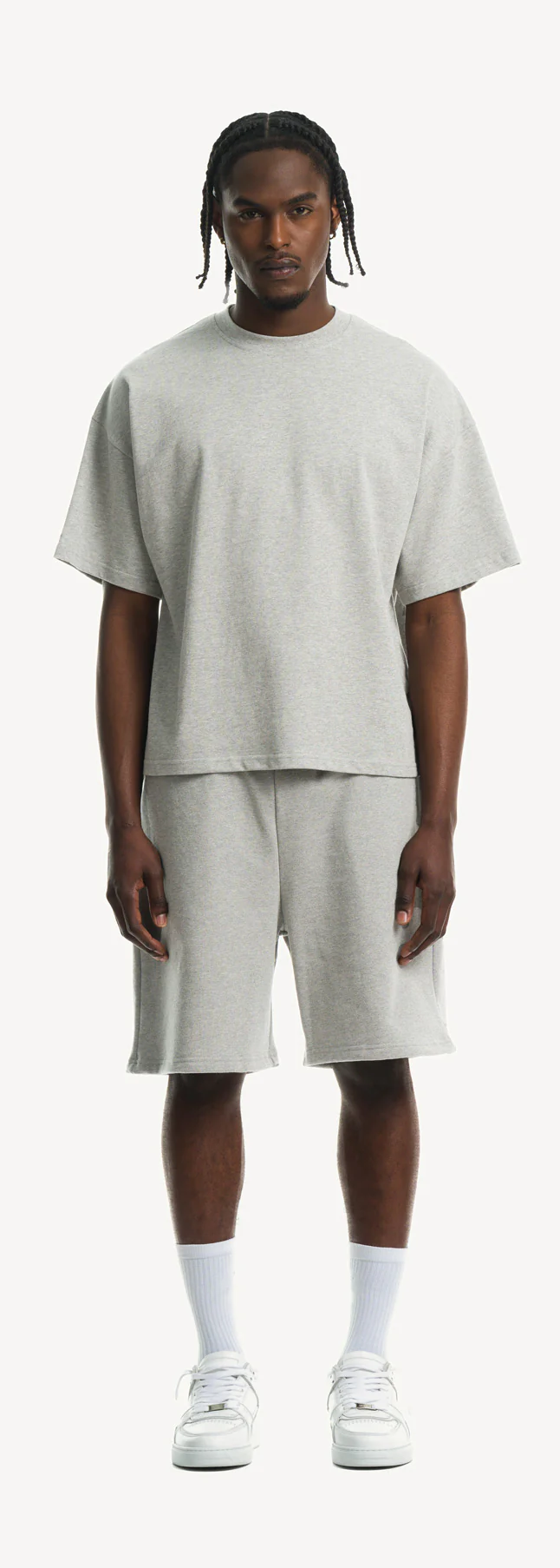 Light Grey Marl Oversized Boxy Tee. - Image 2