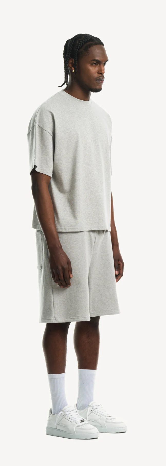 Light Grey Marl Oversized Boxy Tee. - Image 3