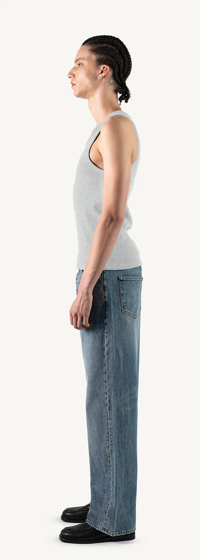 Light Grey Marl Slim Ribbed Tank. - Image 8