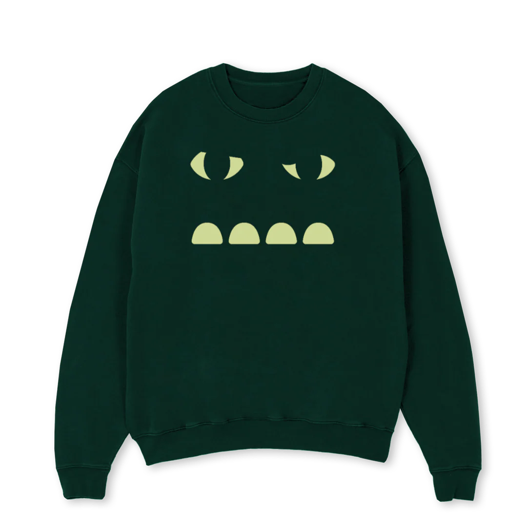 LIMEEYES Wild Green Oversized Crewneck Sweater.