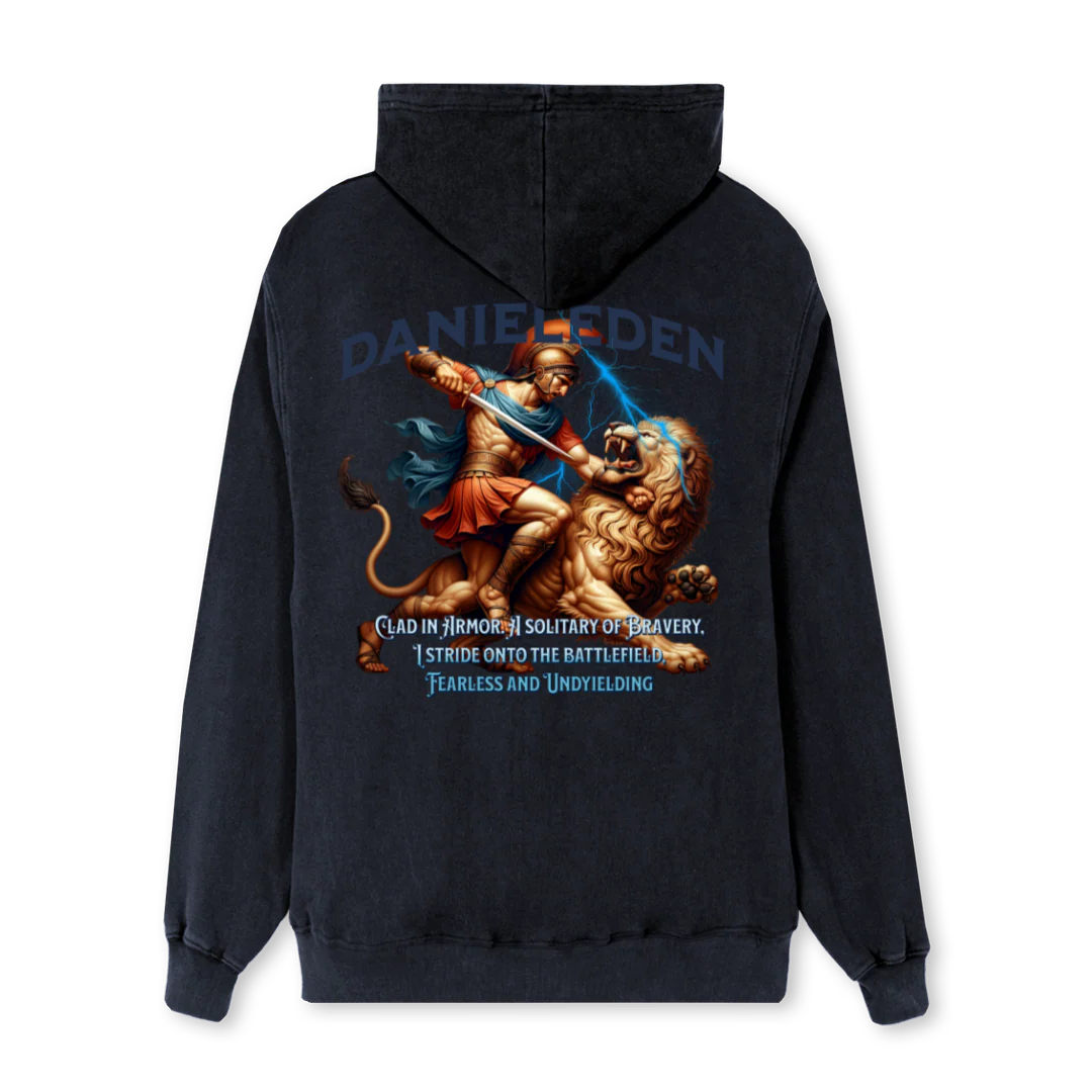 LION Vintage Black Regular Zipped Hoodie. - Image 2