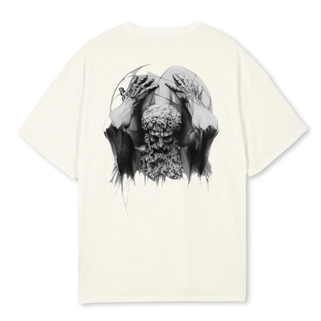 LIVETOCHANGE Cream Oversized Tee. - Image 2