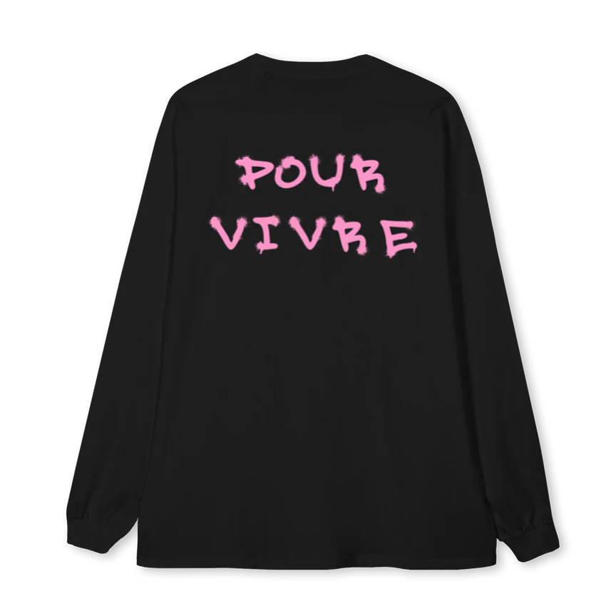 POURVIVREPAINTBS_LS Black Oversized LS Tee - Image 2